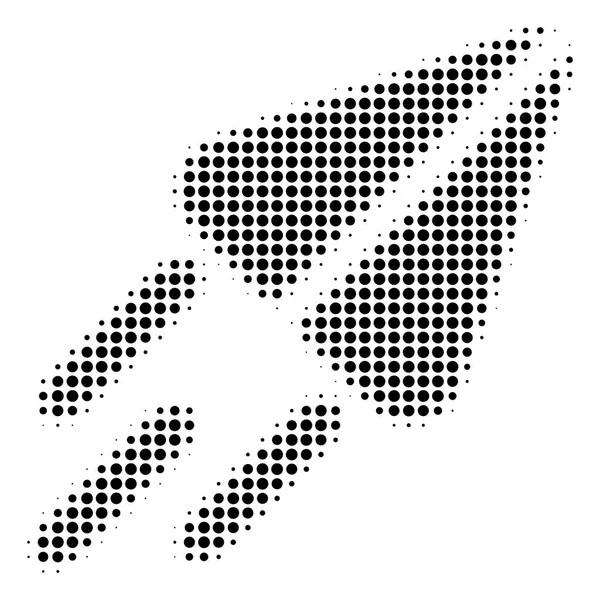 Svart prickig rymdskepp ikonen — Stock vektor