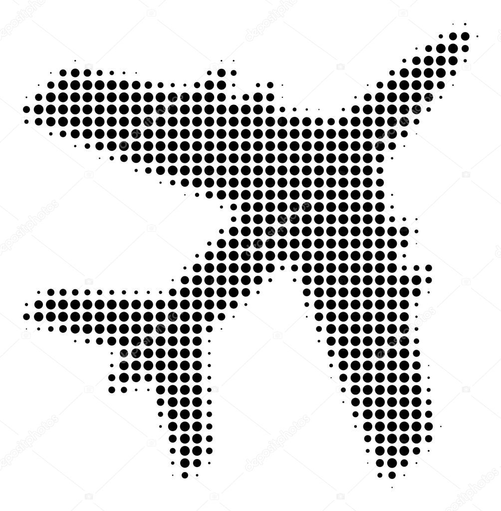Black Pixel Jet Plane Icon