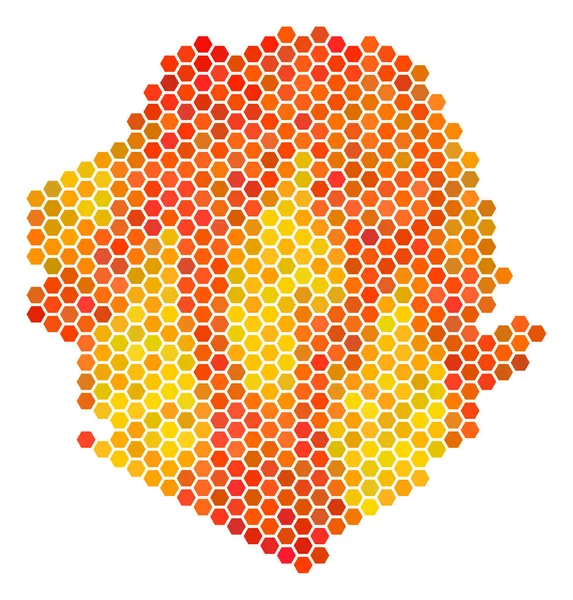 Mapa do hexágono de fogo Serra Leoa —  Vetores de Stock
