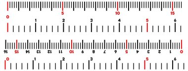 İnç ve santimetre cetvel vektör çizim
