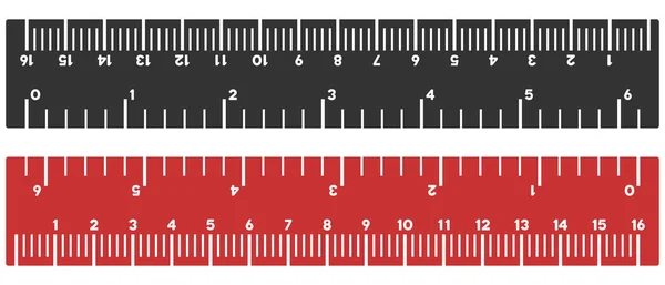 Illustrazione vettoriale del righello a pollice e centimetro — Vettoriale Stock