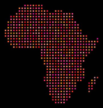 Pixelated Afrika harita