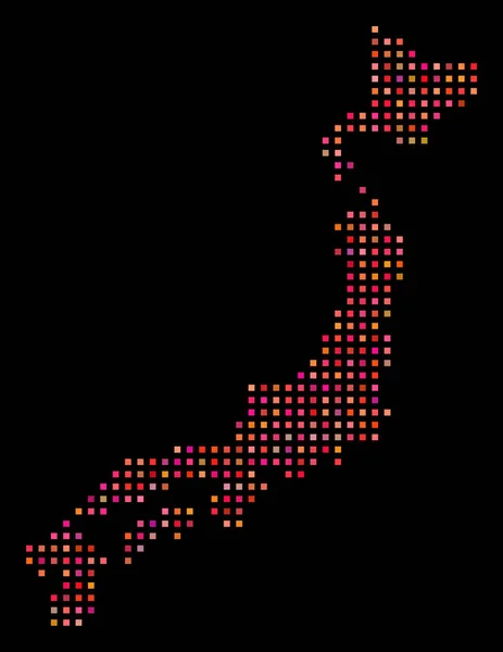 Pixel Japan karta — Stock vektor