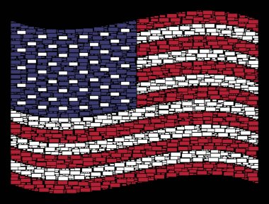 Amerikan bayrağı Stilizasyon tuğla simgeler oluşturma sallayarak