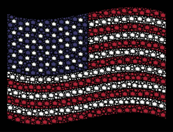 Размахивание флагом США Стилизация Bang Icons — стоковый вектор