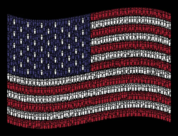 Amerika Birleşik Devletleri bayrağı Stilizasyon mum simgelerin sallayarak — Stok Vektör