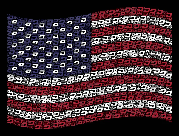 Usa vlag stilering van Dash valuta pictogrammen zwaaien — Stockvector