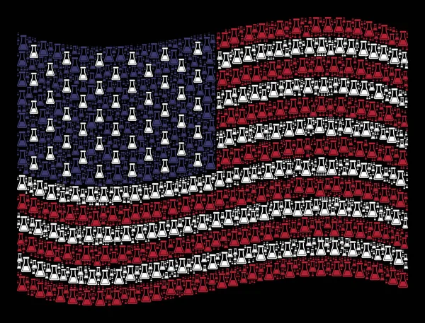 Стилизация флага США икон фляжки — стоковый вектор