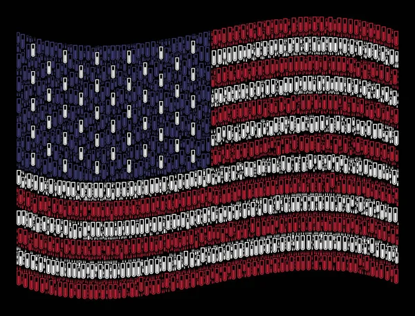 Стилизация икон пробирки флагом США — стоковый вектор