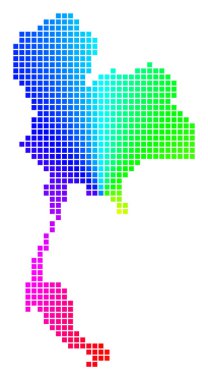 Parlak noktalı Tayland Haritası