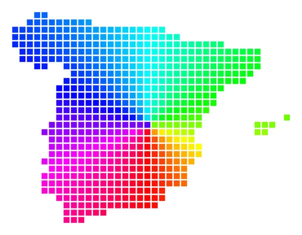 Renkli piksel İspanya harita — Stok Vektör