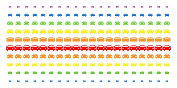 Car Shape Halftone Spectrum Effect — Stock Vector