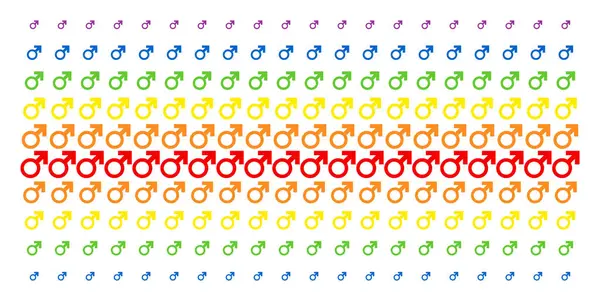 Mars symbool vorm Halftone Spectrum raster — Stockvector