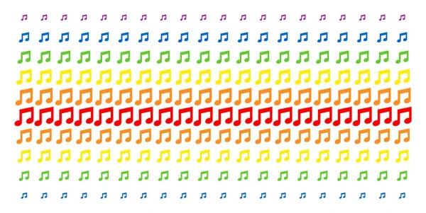 Tableau de spectre de demi-tons de forme de notes de musique — Image vectorielle