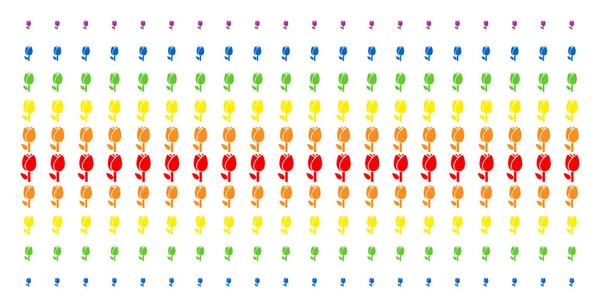 Tulip Shape Halftone Spectrum Pattern — Stock Vector