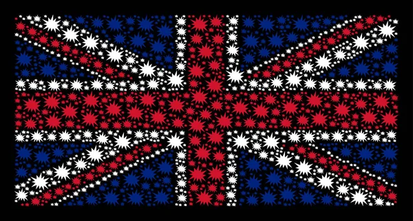 Große britische Flagge Muster von Knall-Ikonen — Stockvektor