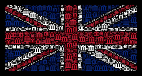 Velká Británie vlajka mozaika budova banky ikon — Stockový vektor
