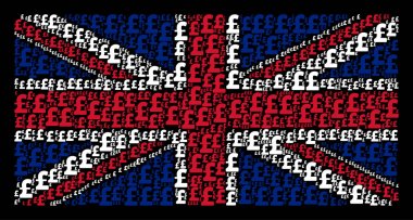 Büyük Britanya bayrağı desen Pound Sterling öğeleri