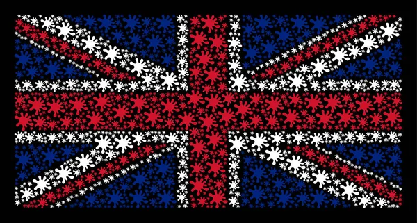 Britse vlag Collage van vlek pictogrammen — Stockvector