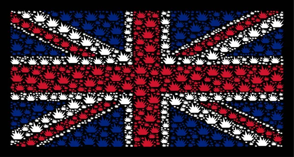 붐 폭발 아이콘의 영국 국기 모자이크 — 스톡 벡터