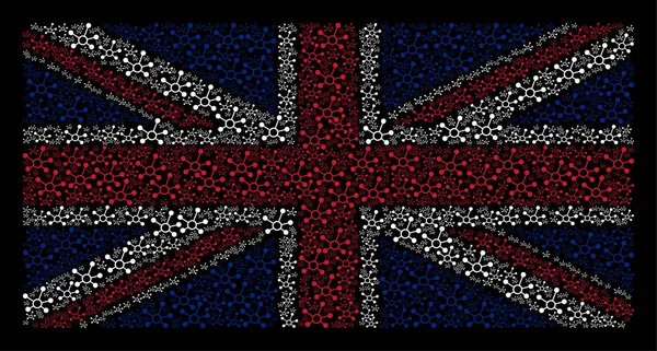 Royaume-Uni Drapeau Modèle de Conection Liens Icônes — Image vectorielle