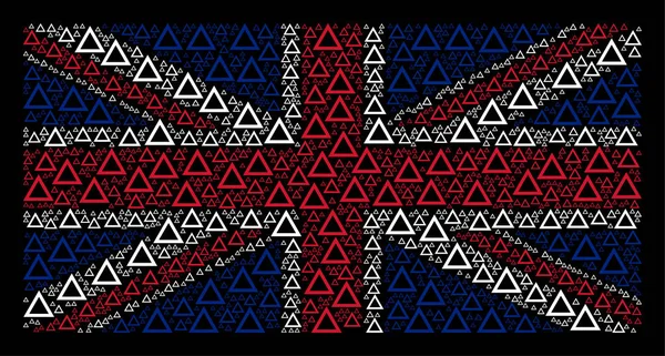 Colagem de itens do triângulo de contorno da bandeira britânica — Vetor de Stock