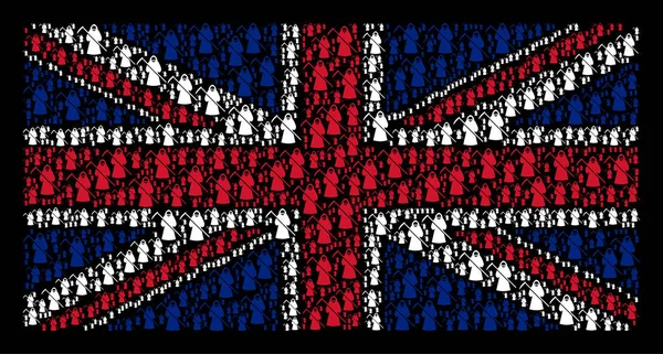 Britische Flagge mit Totensensen — Stockvektor