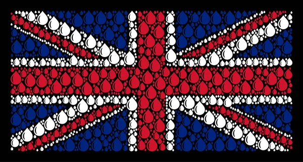 Modèle de drapeau britannique des articles goutte à goutte — Image vectorielle