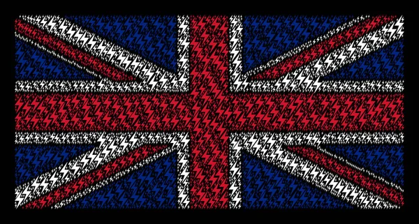 Βρετανική σημαία μοτίβο μπουλόνι ηλεκτρικά στοιχεία — Διανυσματικό Αρχείο