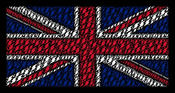 전기 스파크 항목의 영국 국기 패턴 — 스톡 벡터