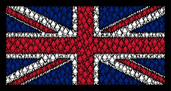UK σημαία μοτίβο εικόνες σε κρύσταλλο Ethereum — Διανυσματικό Αρχείο