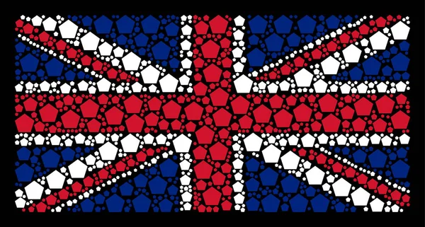 Modèle de drapeau britannique des icônes remplies du Pentagone — Image vectorielle