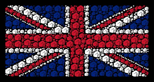 Padrão de bandeira do Reino Unido de ícones de punho —  Vetores de Stock