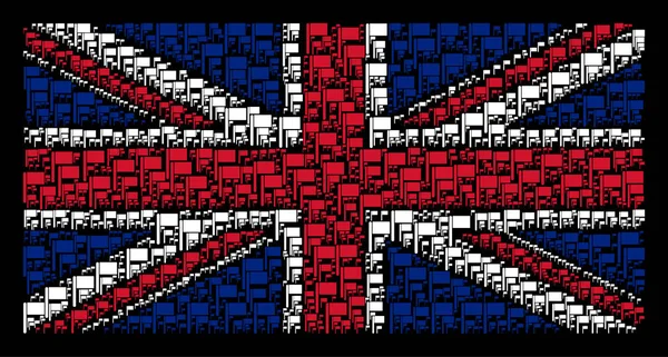Wzór flagi Wielkiej Brytanii ikony Flag — Wektor stockowy
