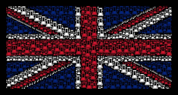 Britisches Flaggenmuster von Flaschensymbolen — Stockvektor