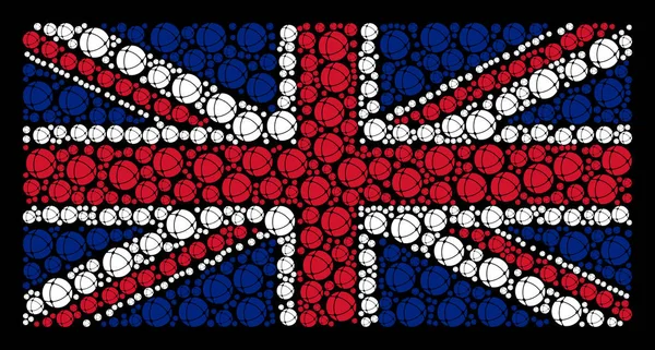 Große britische Flagge Collage von Internet-Ikonen — Stockvektor