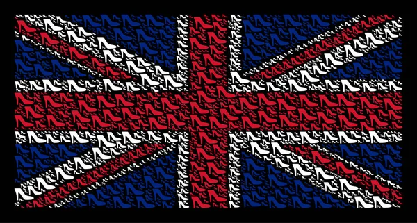 Britse vlag mozaïek van Lady schoen Items — Stockvector