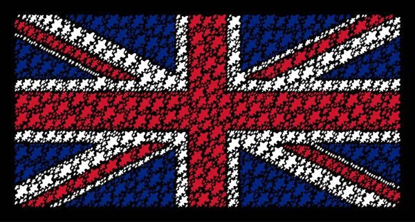 Britische Flagge Mosaik aus Eichenblättern — Stockvektor