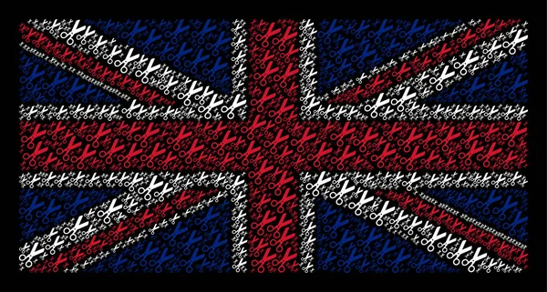 UK σημαία μοτίβο ψαλίδι εικονιδίων — Διανυσματικό Αρχείο