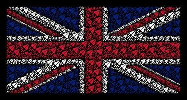 Brit zászló kollázs cikkek űrhajó — Stock Vector