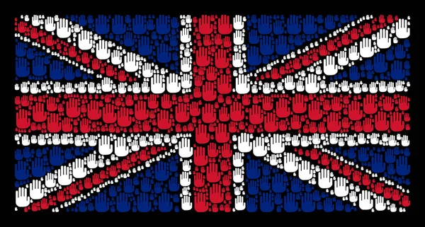 英国国旗图案停止手图标 — 图库矢量图片