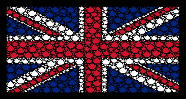 Reino Unido Bandeira Padrão de bule Artigos — Vetor de Stock