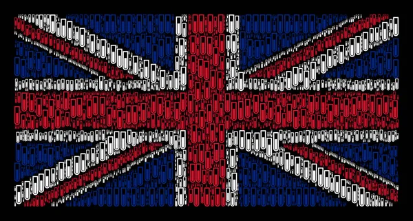 İngiliz bayrağı kolaj tüp bebek öğeleri — Stok Vektör