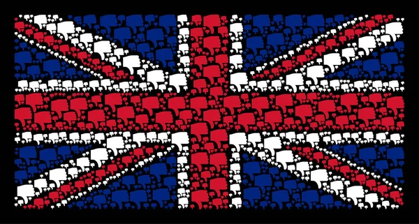 Große britische Flagge Muster der Daumen-nach-unten-Symbole — Stockvektor