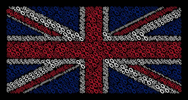 Great Britain Flag mönster av kedja objekt — Stock vektor