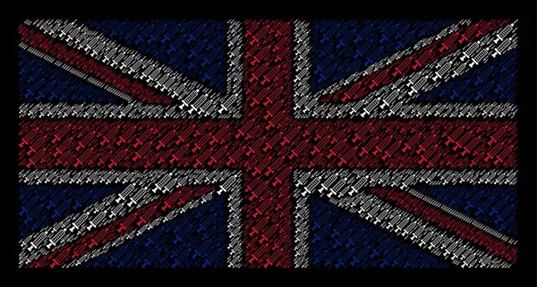 UK Flag Collage of Syringe Icons — Stock Vector