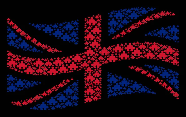 Agitant le drapeau britannique Mosaïque d'icônes composant — Image vectorielle