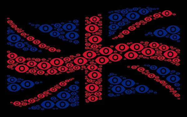 Verenigd Koninkrijk vlag Collage van oogpictogrammen zwaaien — Stockvector