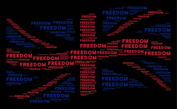 挥舞大不列颠国旗马赛克的自由字图标 — 图库矢量图片