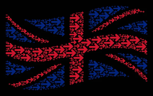 Integetett a Nagy-Britannia zászló minta elemek jobbra nyíl — Stock Vector